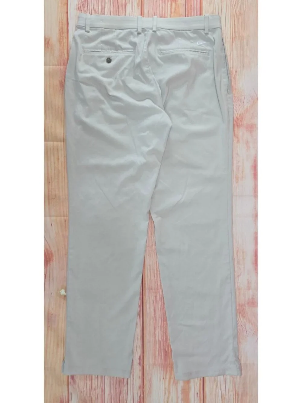 Nike Dri-Fit Light Gray Mens Golf Pants 34x32 Slim Fit Stretch Performance